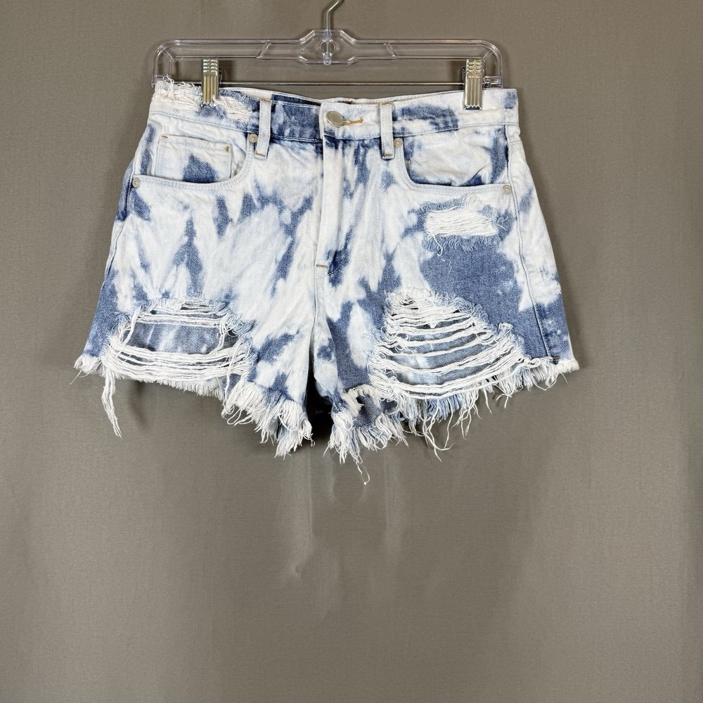 BLANK NYC Women's The Barrow Vintage High Rise Denim Short Destroyed Size 27